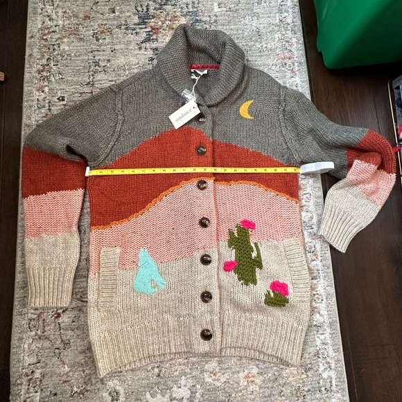‼️RARE‼️🎸Sundance🎸🔥NWT🔥Desert Evening Multicolor Button-Up Collared Cardigan - Picture 12 of 14